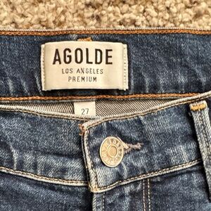 Agolde Premium Denim Jeans - Dark Blue Sophie High Rise Skinny